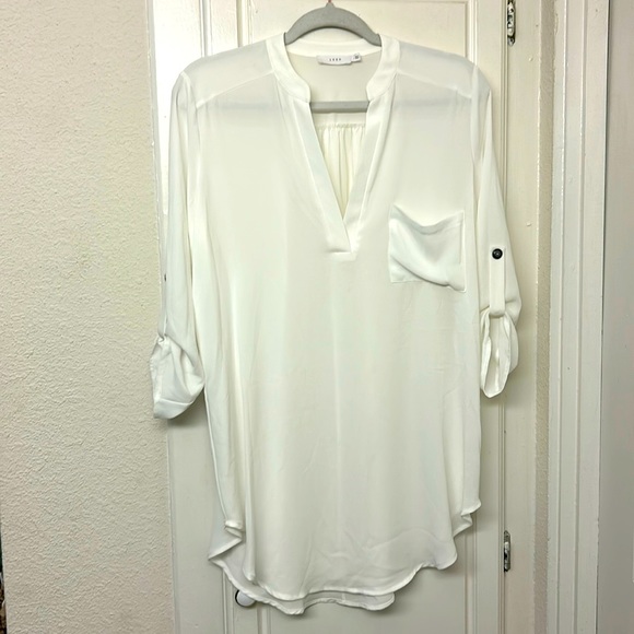 Bundle Lush Tunic Sheer Size Small black white Blouse Business Casual Work Wear - Picture 2 of 14